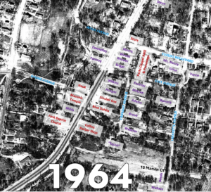 Neighborhood with names of families (1964)